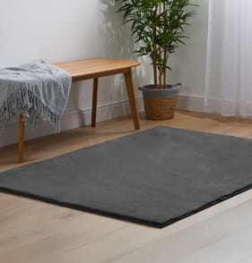 Home Collections Faux Fur Rug - Grey