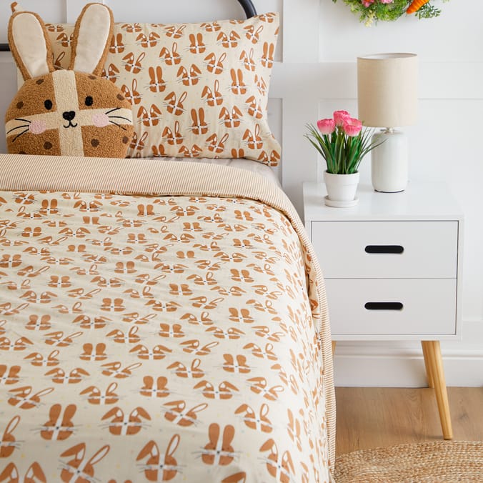 Happy Easter Hotcross Bunny Duvet Cover Set - Single