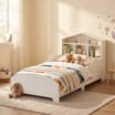 Liberty House Toys Kids White Toddler Bed With Bookcase