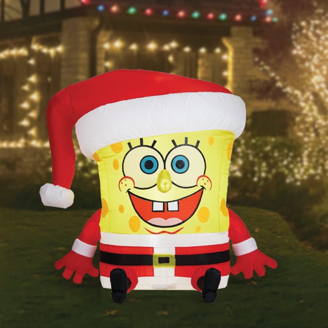 Spongebob Squarepants 1.2m Self-Inflating Light Up - Spongebob