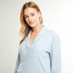 Originals Ladies Blue Ribbed Button Down Pyjama Set 