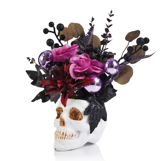 Spooks & Spells Skull Flower Decor