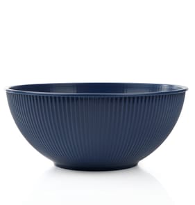 Summer Ribbed Plastic Salad Bowl - Navy