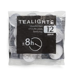 12 Maxi Tealight Candles 8h