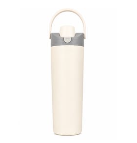 Kitchen Stainless Steel Bottle 900ml - Cream With Grey Lid