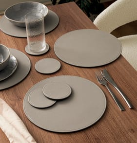 Home Collections Round Placemat And Coasters 8 Pack - Grey