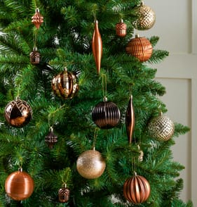 Festive Feeling Alpine Woods Christmas Bauble Mix Set 64 Pack - Neutral
