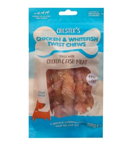 Chester's Chicken & Whitefish Twist Chews 100g