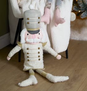 Winter's Tale Christmas Sitting Plush Nutcracker - Gold