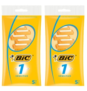 BIC 1 Sensitive Disposable Men's Razors - Pack of 5 x2