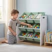 Liberty House Toys Two Tone Bed & 9 Bin Storage Set - White & Green