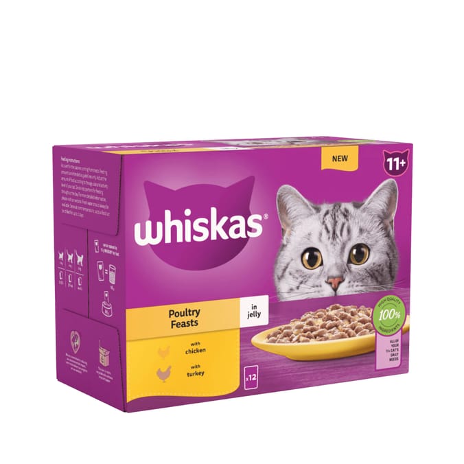 Whiskas Senior 11+ Poultry Feasts Pouches In Jelly 12 x 85g