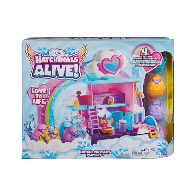 Hatchimals Alive Hatchi Nursery Playset 4 Mini Figures in Self