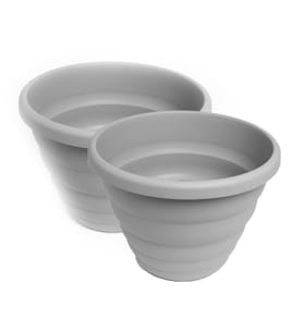 Wham Beehive 40cm Round Pots x2 - Grey