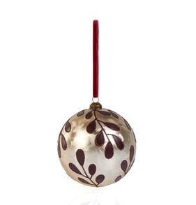 Winter Charm Painted Bauble - Red