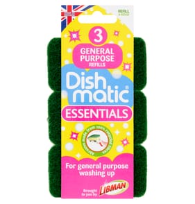 Dishmatic Essentials 3 General Purpose Refills. No need to throw away your old Dishmatic brush just replace the heads.