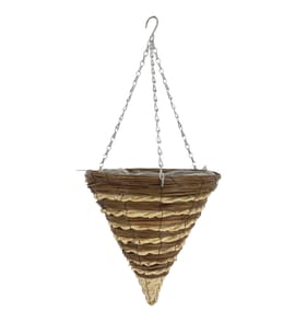Jardin Corn Leaf Rope & Fern Cone Hanging Basket