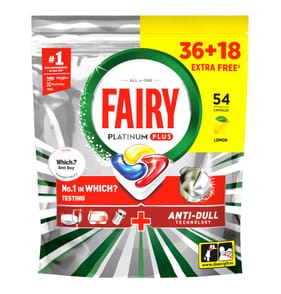 Fairy Platinum Plus Dishwasher Tablets 54 Capsules - Lemon
