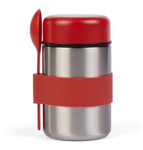 Kitchen Round Stainless Steel Food Container 400ml - Red