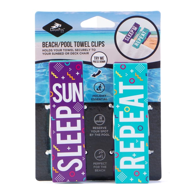 Logo Peg Beach Towel Clip 2 Pack