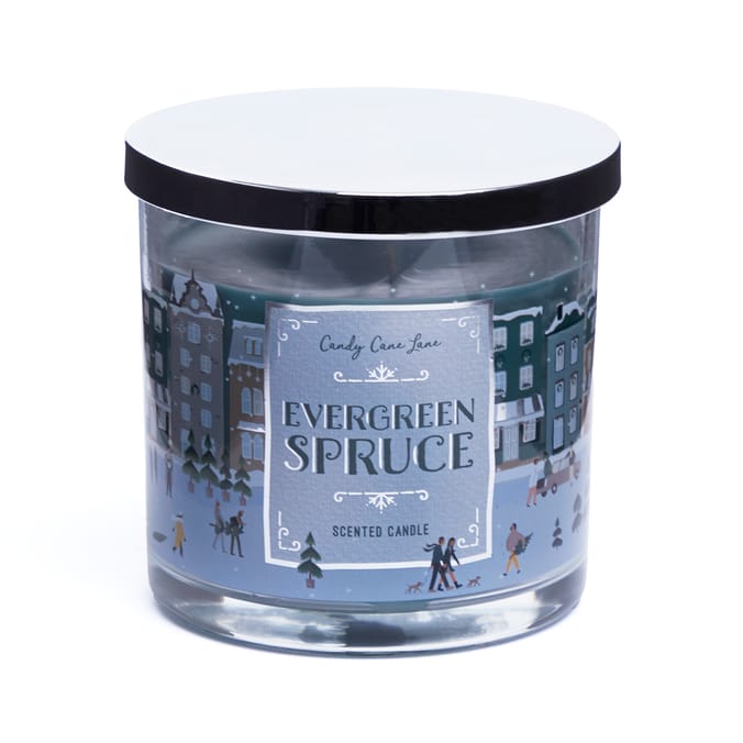 Candy Cane Lane Scented Candle - Evergreen Spruce