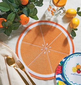 The Outdoor Edit Mediterranean Placemats 2 Pack - Orange