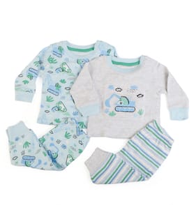 Pure Baby Blue Baby Pyjama Set 2 Pack - 3-6 Months