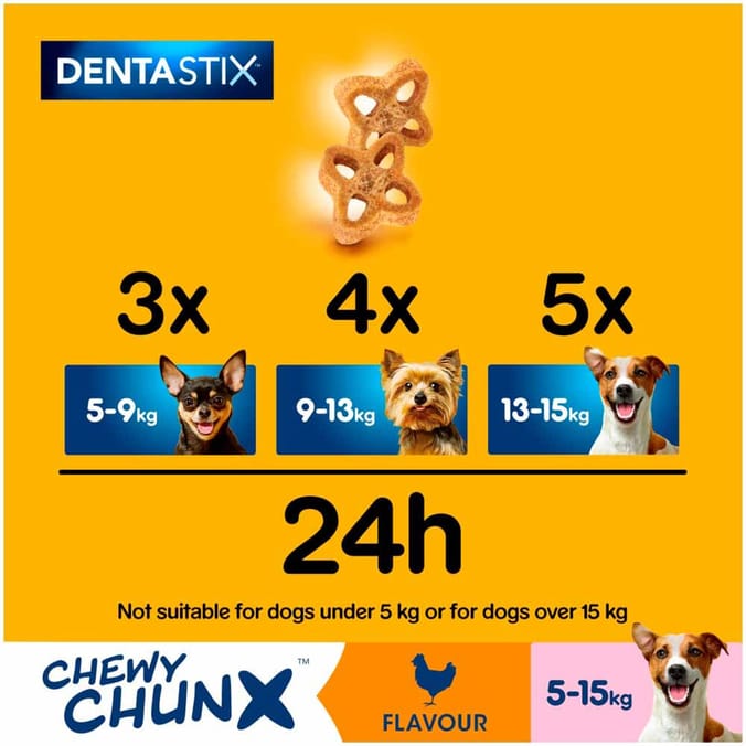 Pedigree Dentastix Chewy Chunx Mini Dog Treat Chicken Flavour 68g x5