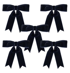 Frosted Spirit Velvet Bow 5 Pack - Navy