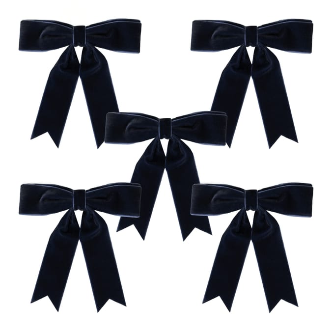 Frosted Spirit Velvet Bow 5 Pack