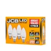JCB LED Candle B22 Bulbs 4 Pack - Warm White
