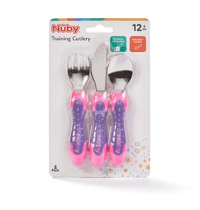 Nuby Training Cutlery 3 Piece Set - Purple