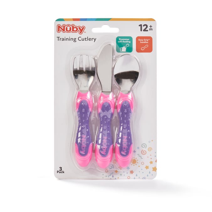 Nuby Training Cutlery 3 Piece Set - Purple