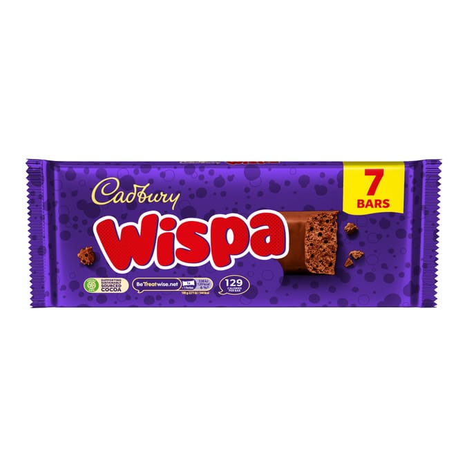Cadbury Wispa Chocolate Bar 7 Pack Multipack 165.9g