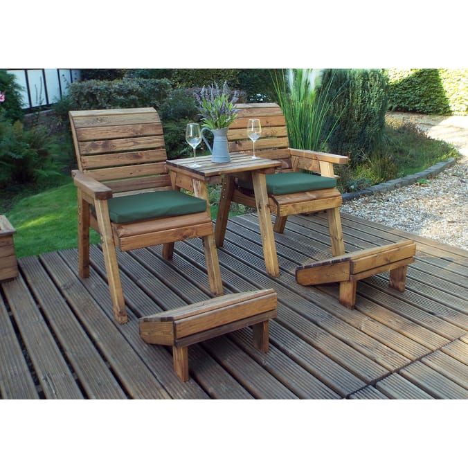  Charles Taylor 2 Seat Lounger Set - Green HB118G