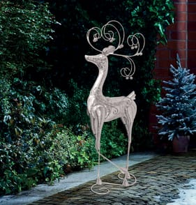 Frosted Spirit Decorative Large Metal Reindeer