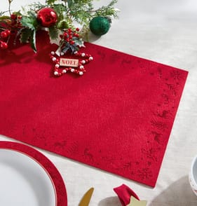 Festive Feeling Felt Table Runner 112 x 38cm - Red