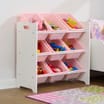 Liberty House Toys Kids 9 Bin Storage unit - White & Pink