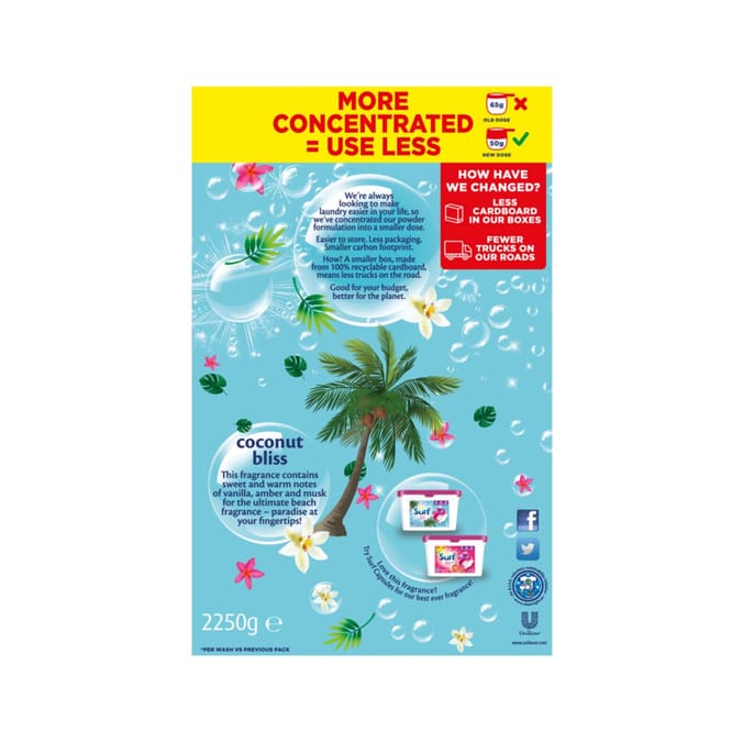 Surf Coconut Bliss Laundry Powder 2.25kg 45 Washes
