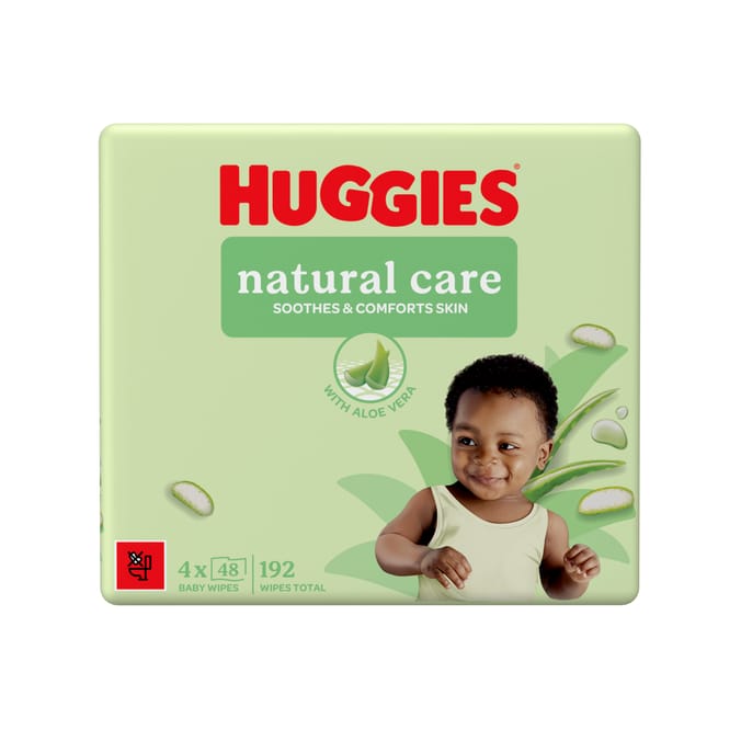 Huggies Natural Care Plastic Free Baby Wipes 48's 4 Pack