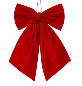 Winter Charm Large Velvet Bow - Red