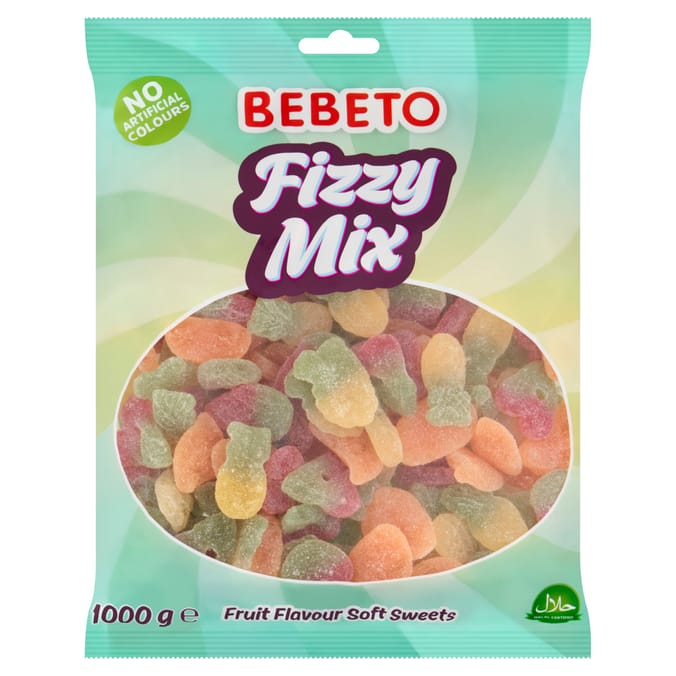 Bebeto Fizzy Mix Fruit Flavour Soft Sweets 1kg