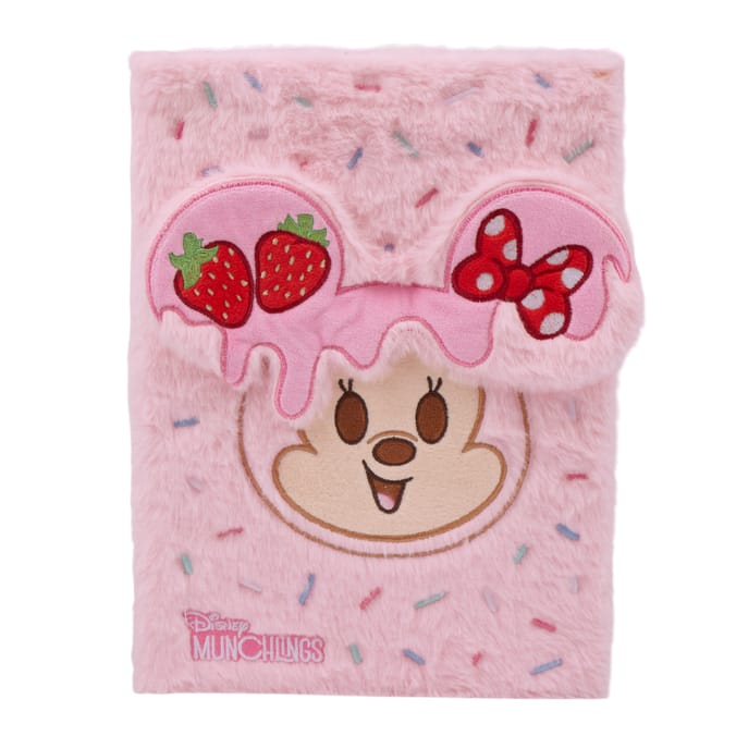 Disney Munchlings A4 Fluffy Notebook - Pink