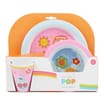  Scribble Pop 3 Piece Kids Dinner Set - Pink 