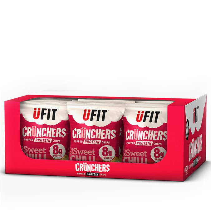 Ufit Crunchers Popped Protein Chips Thai Sweet Chilli Flavour 35g x 18