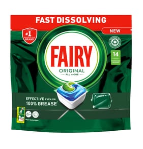 Fairy Original All In One Dishwasher Tablets Regular 14 Tablets