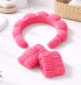 Headband and Wrist Wash Bands - Pink