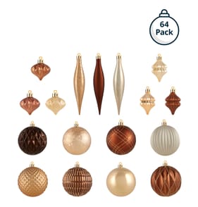 Winter Luxe Christmas Bauble Mix Set 64 Pack