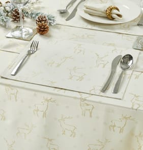 Home Collections Jacquard Placemat 4 Pack - Gold Stag