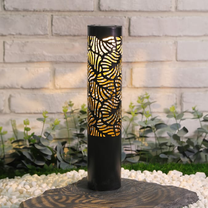 Firefly Metal Leaf Solar Light Bollard